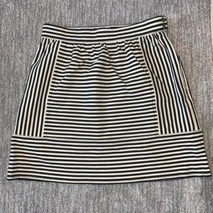 Madewell black & cream striped skirt, small
